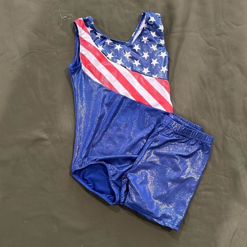 Red White & Blue Leotard With Matching Shorts (10A)